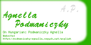 agnella podmaniczky business card